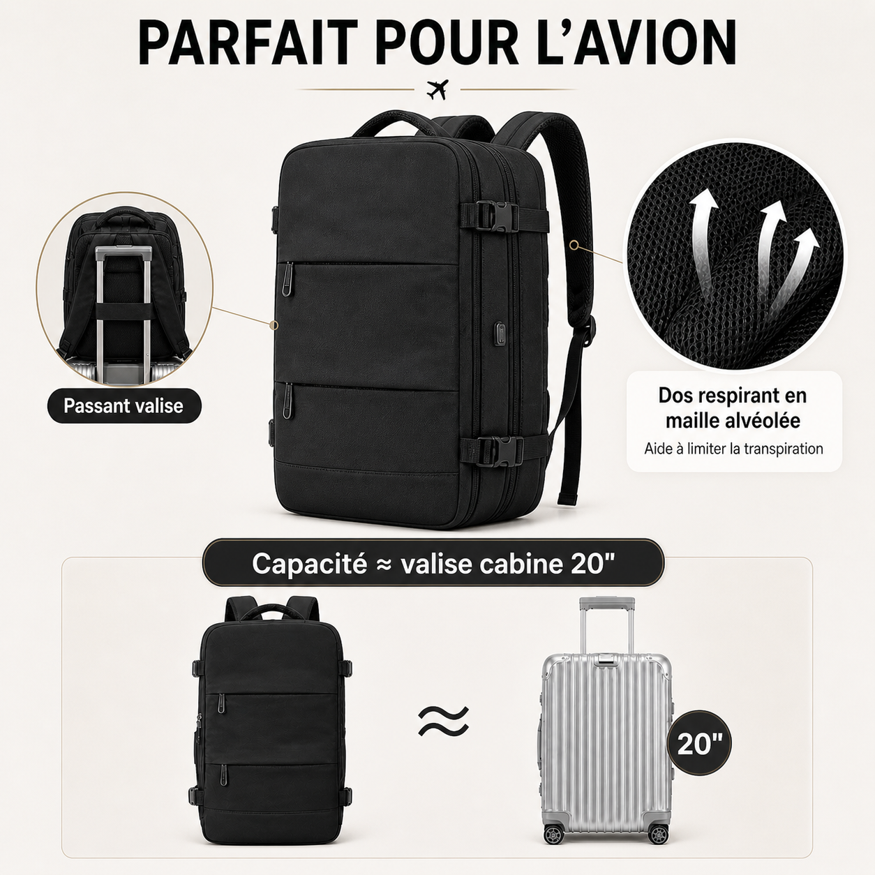 Sac à dos cabine