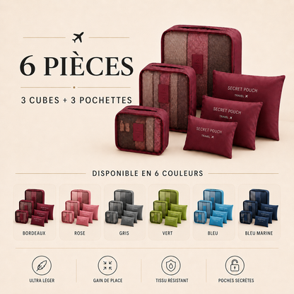 Set de 6 organiseurs de voyage