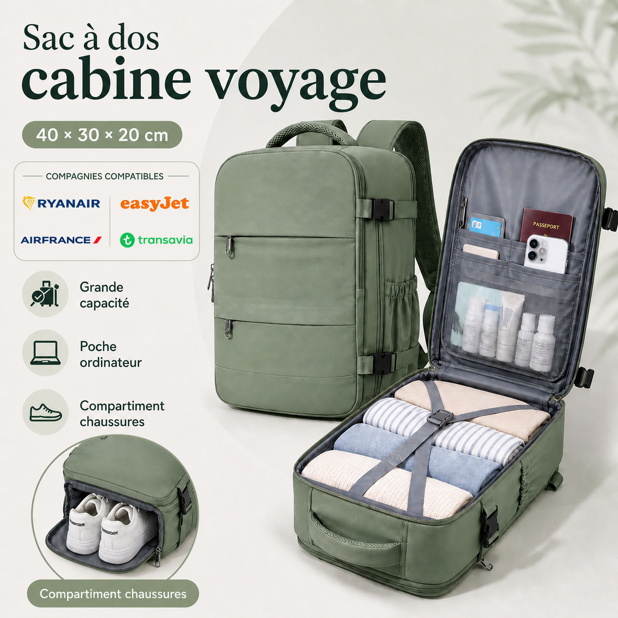 Sac à dos cabine